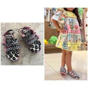 MINI MELISSA
Ioio + Fabula Inf Sandal, Pink & Black Sandals Size 9